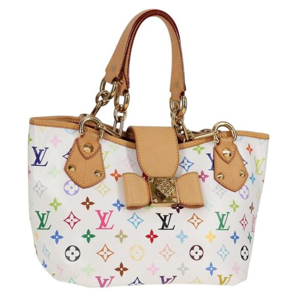 LOUIS VUITTON Monogram Multicolor Annie MM Tote Bag White M40307 - Picture 1 of 16